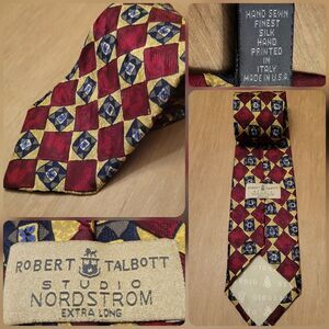Robert Talbott Luxury Long Necktie Men Made in USA 100% Silk Colorful Geometric